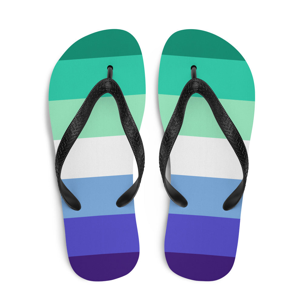 Gay Men 7 Stripe Pride Flag Flip-Flops Flip Flops The Rainbow Stores