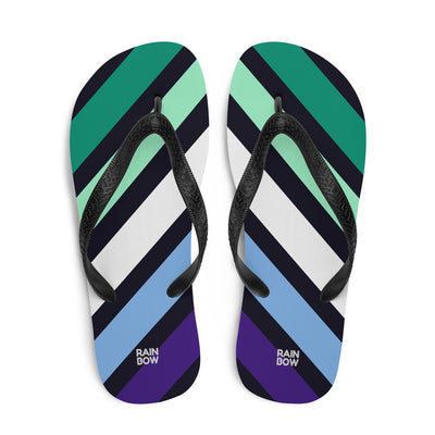 Gay Men's Diagonal Stripes Flip-Flops Flip Flops The Rainbow Stores