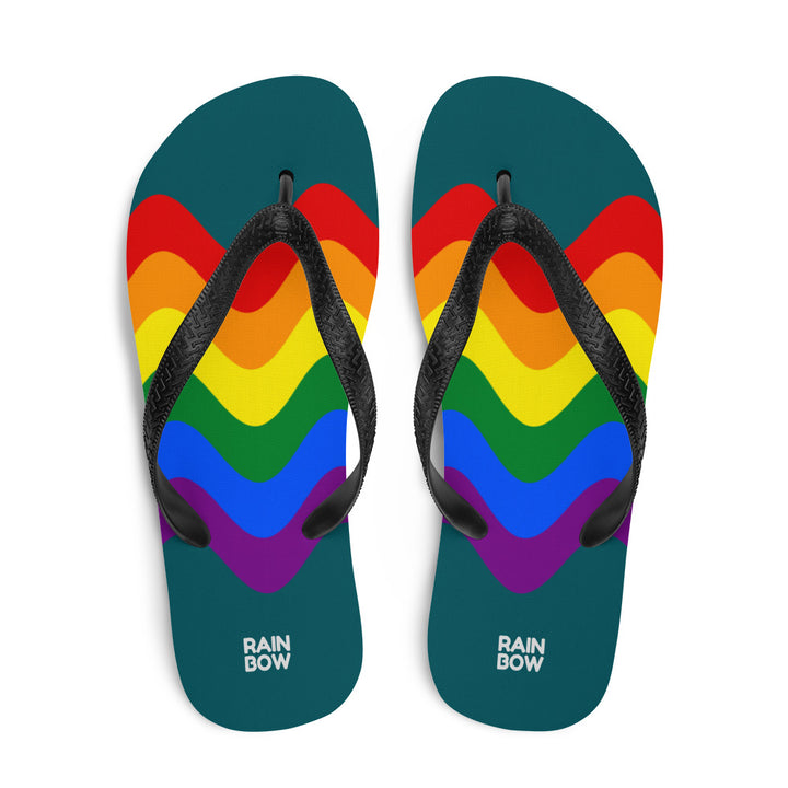 Wavy Rainbow Pride Flag Flip-Flops Flip Flops The Rainbow Stores