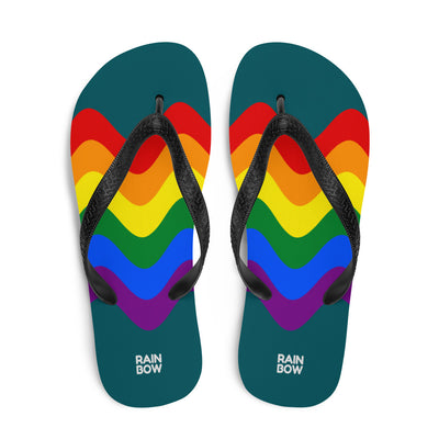 Wavy Rainbow Pride Flag Flip-Flops Flip Flops The Rainbow Stores