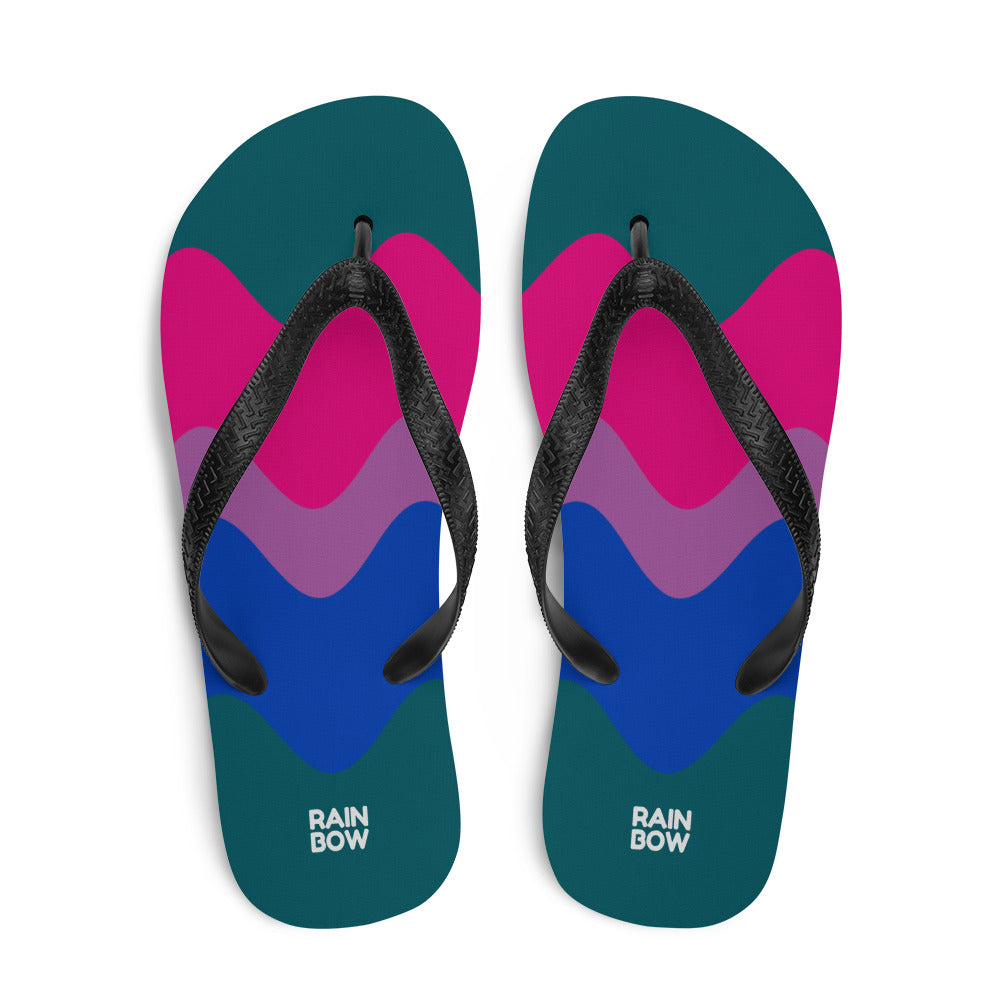 Wavy Bisexual Pride Flag Flip-Flops Flip Flops The Rainbow Stores