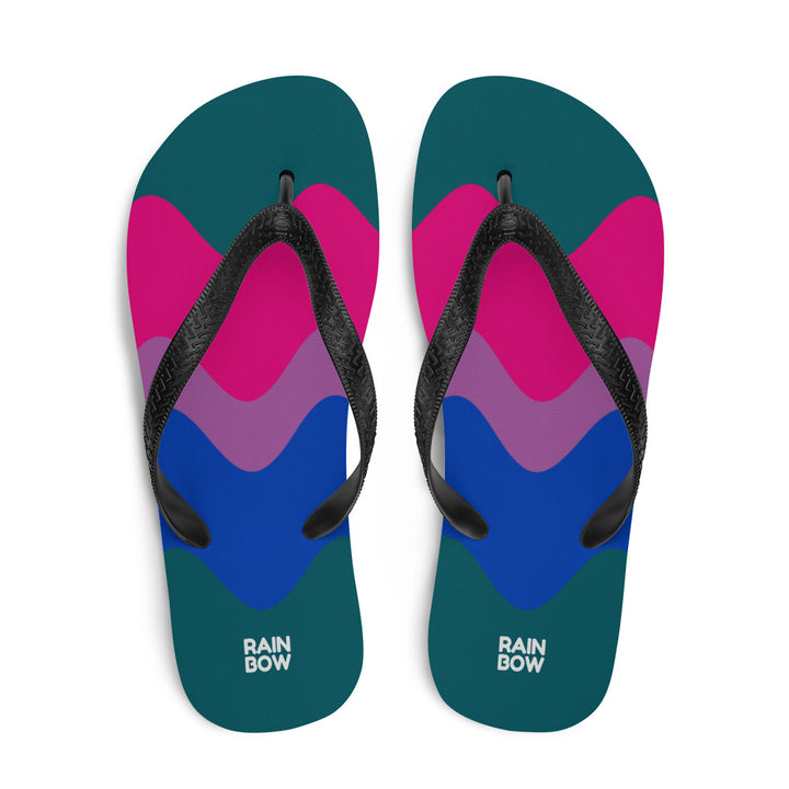 Wavy Bisexual Pride Flag Flip-Flops Flip Flops The Rainbow Stores