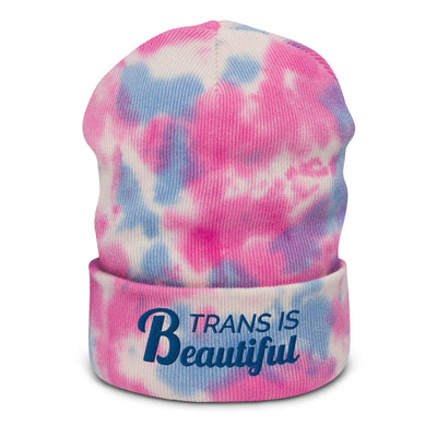 Trans Is Beautiful Tie-dye beanie Hats The Rainbow Stores