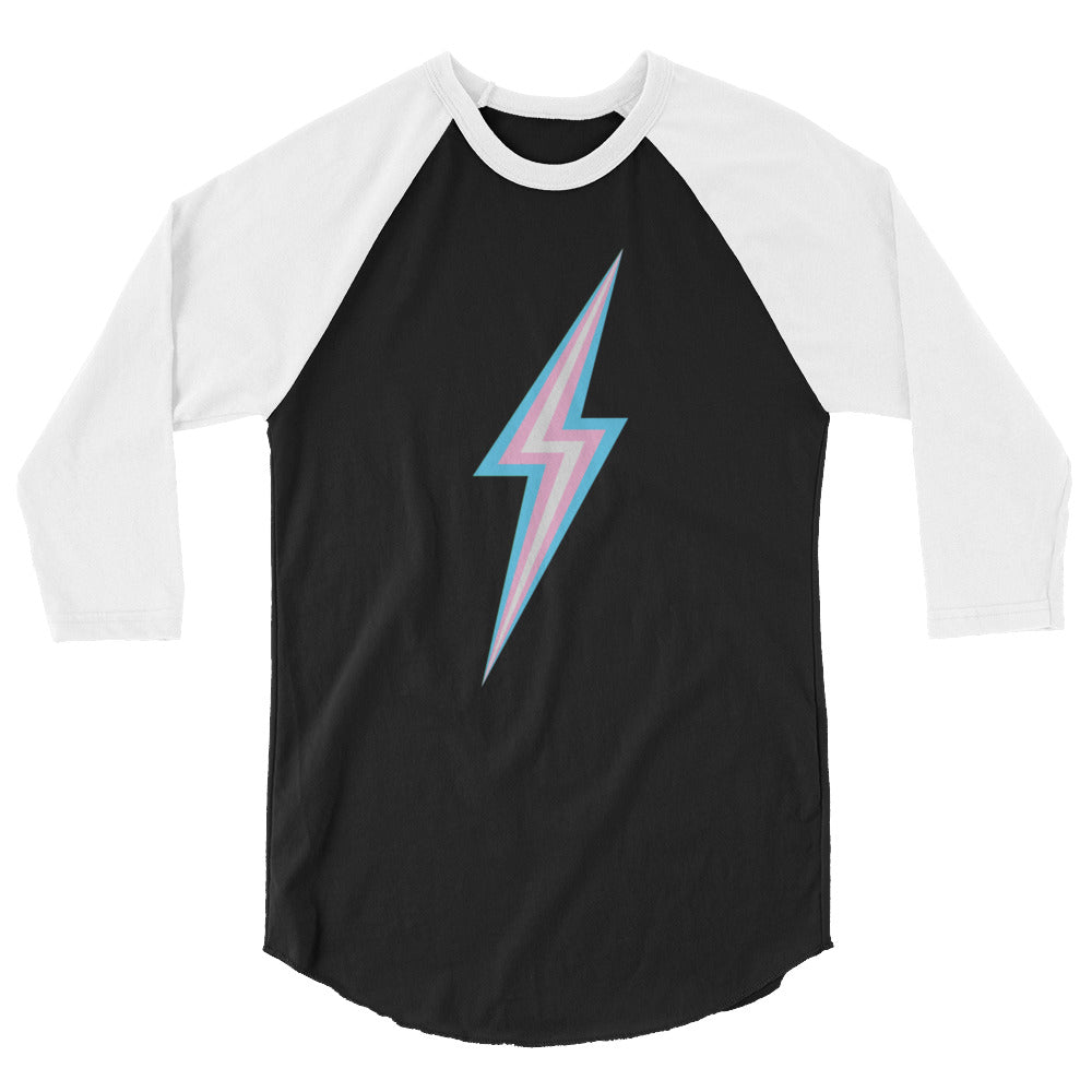 Trans Lightning  3/4 Sleeve Raglan Shirt T-shirts Raglan 3/4 The Rainbow Stores
