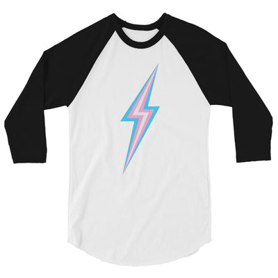 Trans Lightning  3/4 Sleeve Raglan Shirt T-shirts The Rainbow Stores