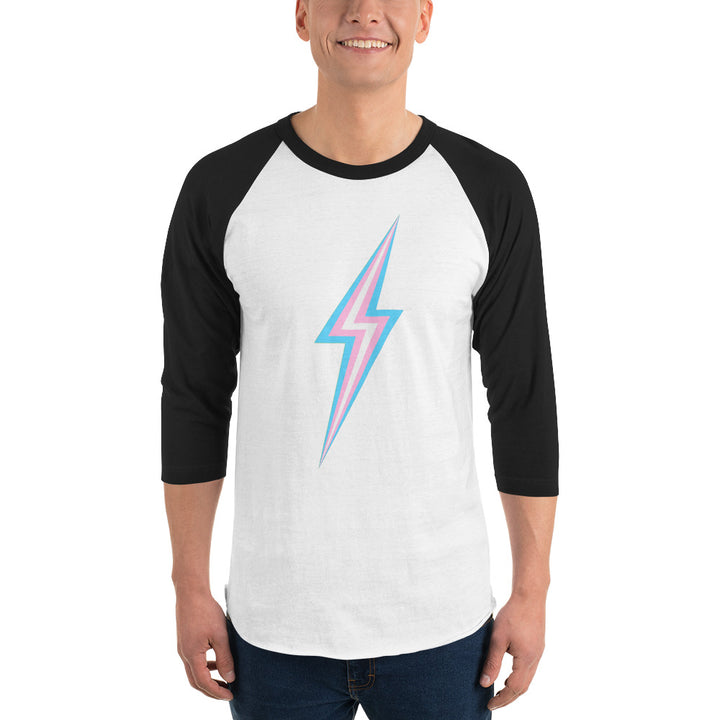 Trans Lightning  3/4 Sleeve Raglan Shirt T-shirts Raglan 3/4 The Rainbow Stores