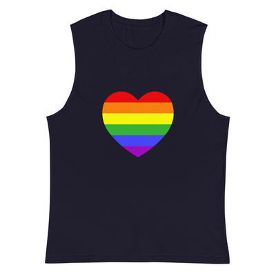 Rainbow Pride Flag Heart Muscle Shirt Vests and Tank Tops The Rainbow Stores