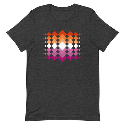 Lesbian Flag Interlocking Diamonds T-Shirt T-shirts The Rainbow Stores