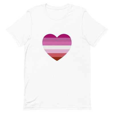 Pink Lesbian Flag Heart T-Shirt T-shirts The Rainbow Stores