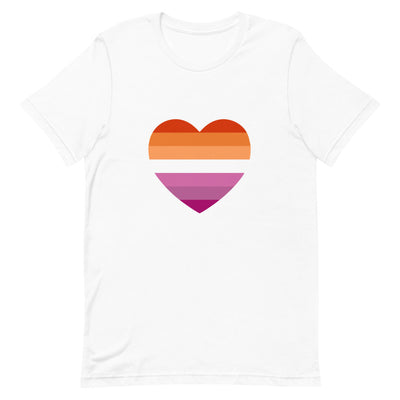 Lesbian 7 Stripe Flag Heart T-Shirt T-shirts The Rainbow Stores
