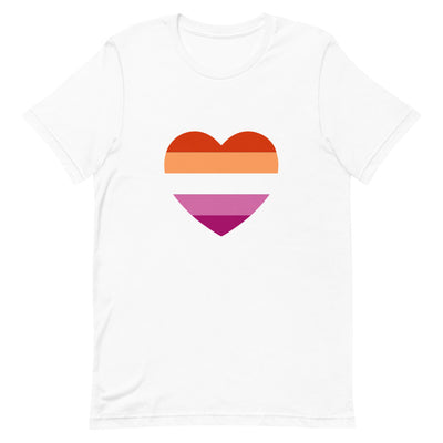 Lesbian 5 Stripe Flag Heart T-Shirt T-shirts The Rainbow Stores