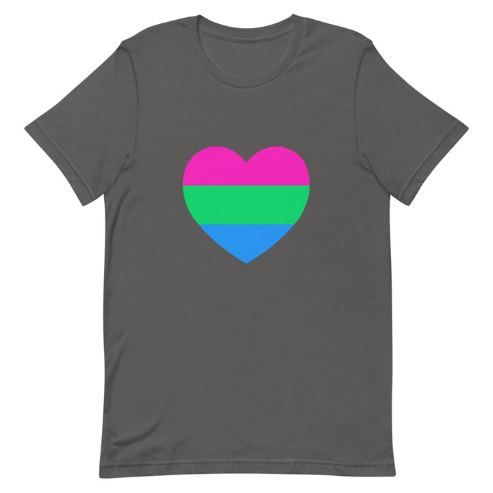 Polysexual Pride Flag Heart T-Shirt T-shirts The Rainbow Stores