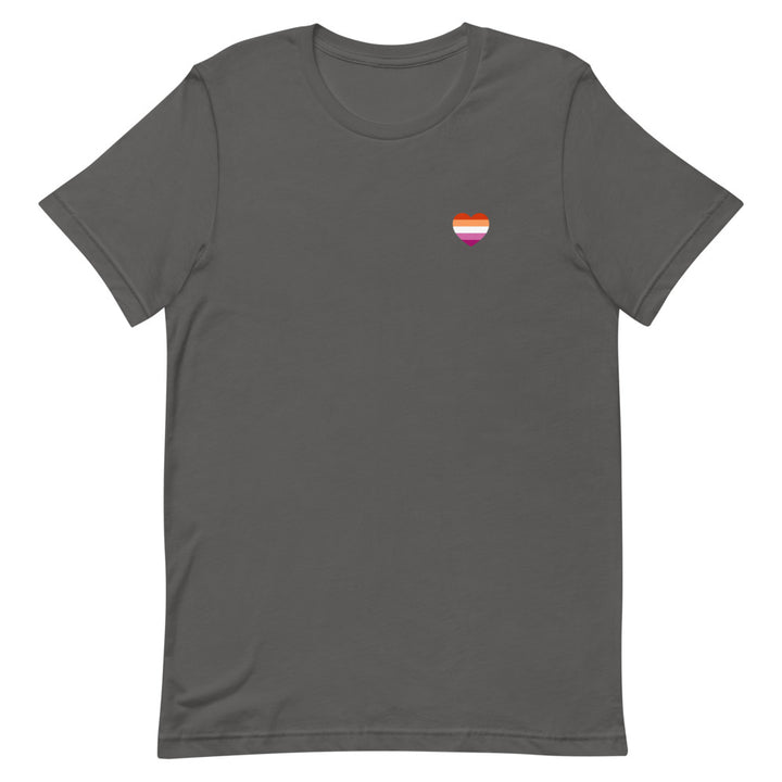 Lesbian 5 Stripe Flag Small Heart T-Shirt T-shirts The Rainbow Stores
