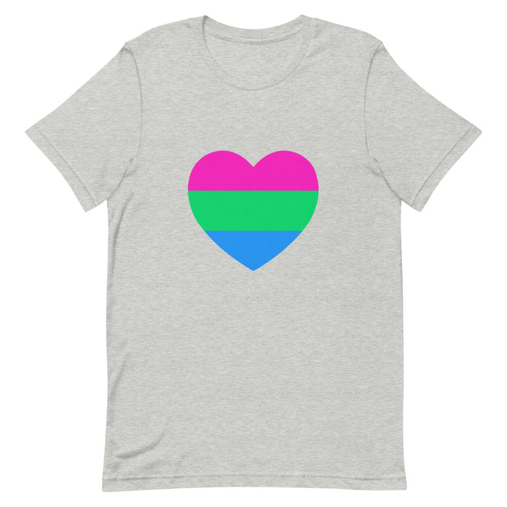 Polysexual Pride Flag Heart T-Shirt T-shirts The Rainbow Stores