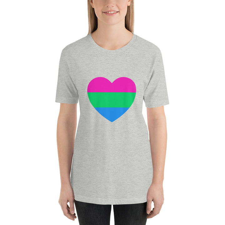 Polysexual Pride Flag Heart T-Shirt T-shirts The Rainbow Stores