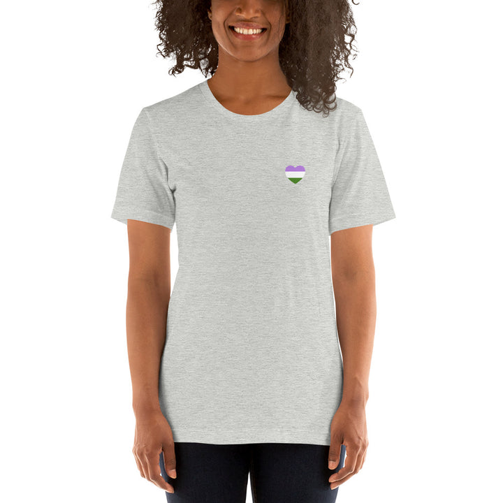 Genderqueer Pride Flag Small Heart T-Shirt T-shirts The Rainbow Stores