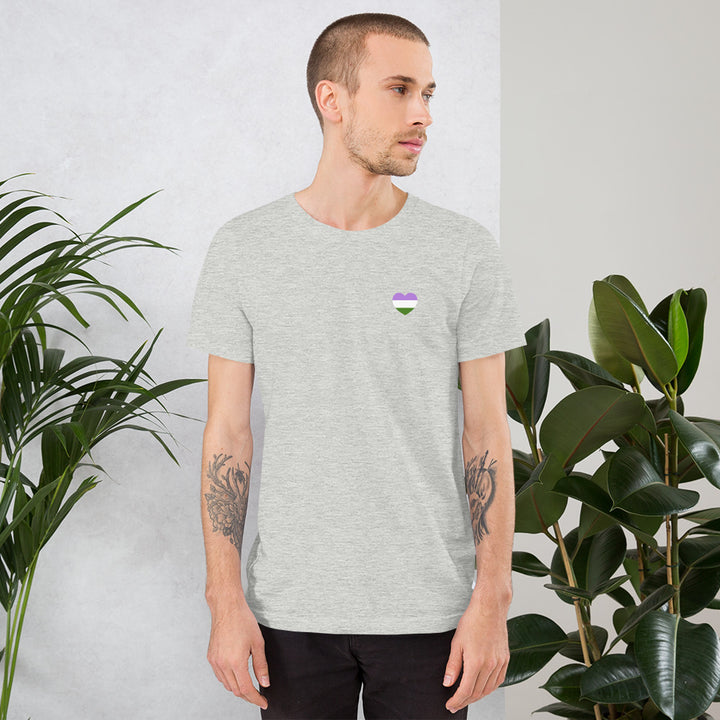 Genderqueer Pride Flag Small Heart T-Shirt T-shirts The Rainbow Stores