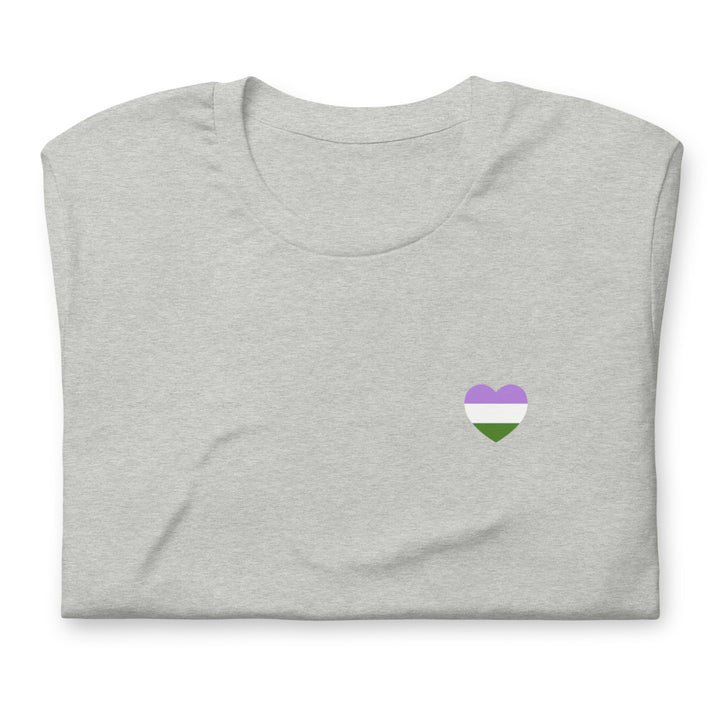 Genderqueer Pride Flag Small Heart T-Shirt T-shirts The Rainbow Stores