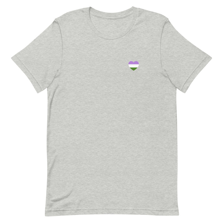 Genderqueer Pride Flag Small Heart T-Shirt T-shirts The Rainbow Stores