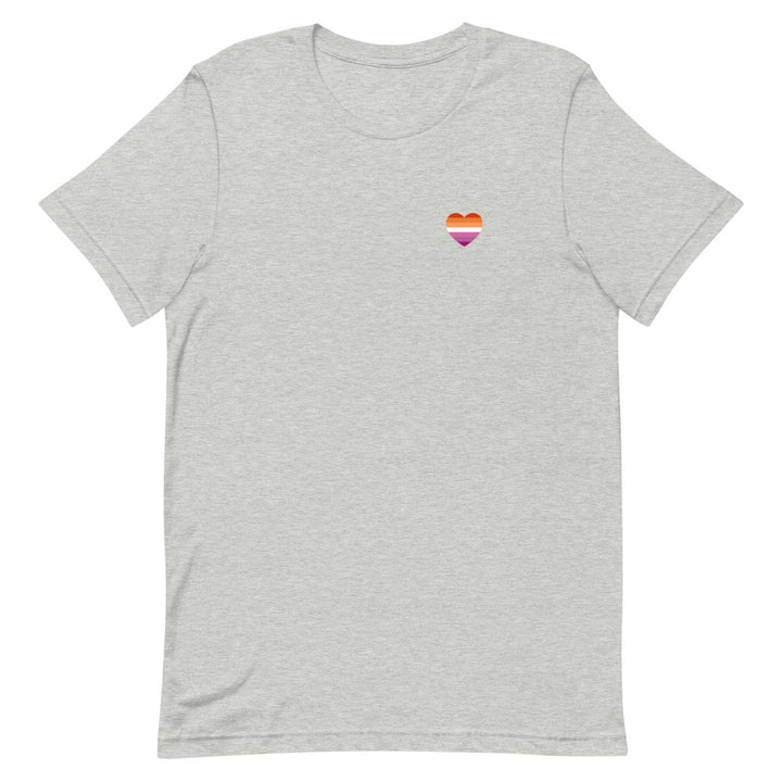 Lesbian 7 Stripe Flag Small Heart T-Shirt T-shirts The Rainbow Stores