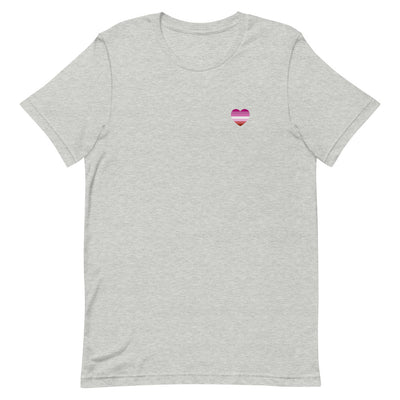 Pink Lesbian Flag Small Heart T-Shirt T-shirts The Rainbow Stores