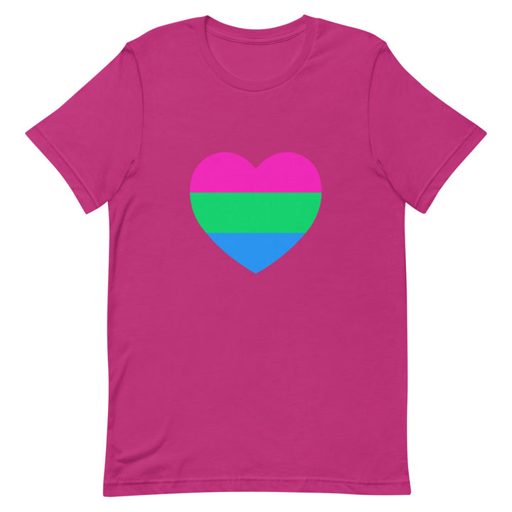 Polysexual Pride Flag Heart T-Shirt T-shirts The Rainbow Stores