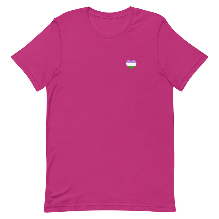 Genderqueer Pride Flag Small Heart T-Shirt T-shirts The Rainbow Stores