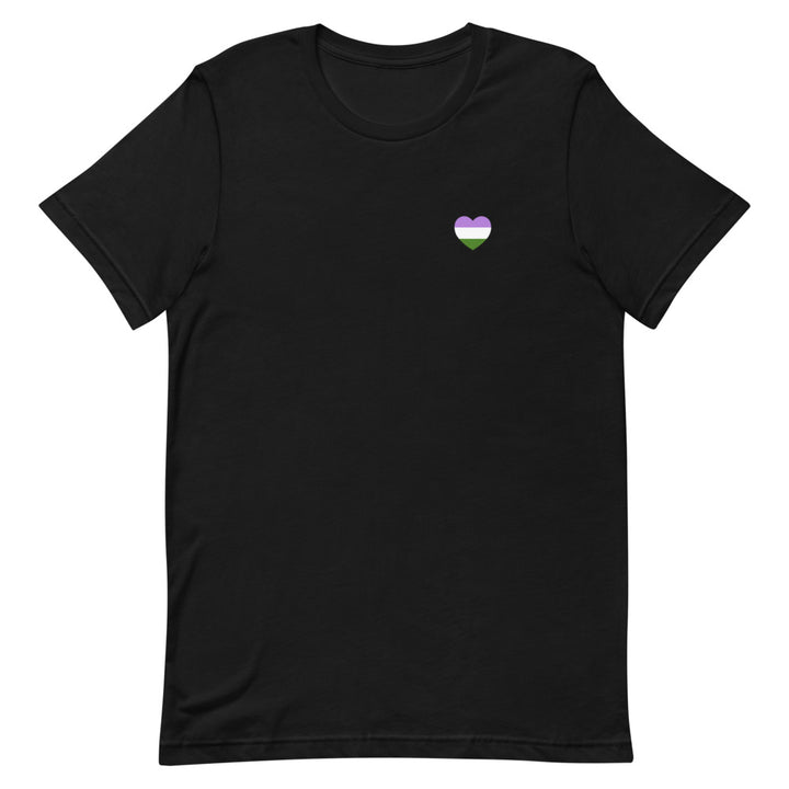 Genderqueer Pride Flag Small Heart T-Shirt T-shirts The Rainbow Stores