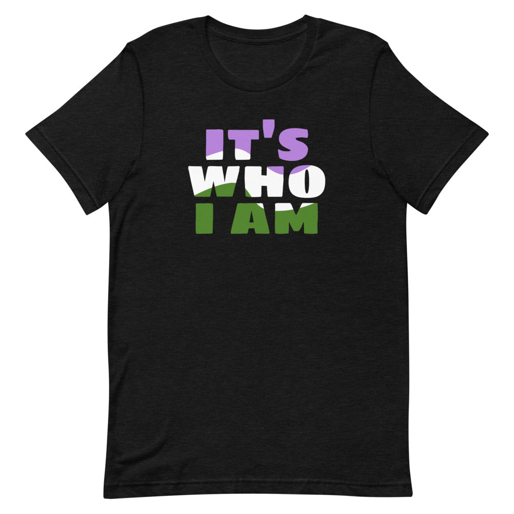 It's Who I Am (Genderqueer Flag) T-Shirt T-shirts The Rainbow Stores