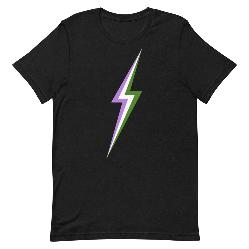 Genderqueer Lightning T-Shirt T-shirts The Rainbow Stores