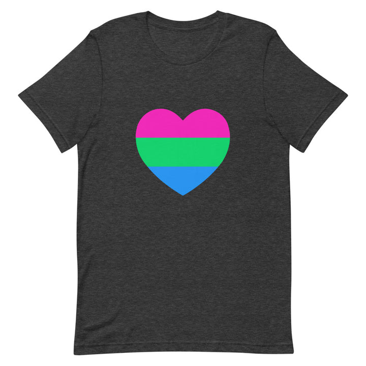 Polysexual Pride Flag Heart T-Shirt T-shirts The Rainbow Stores