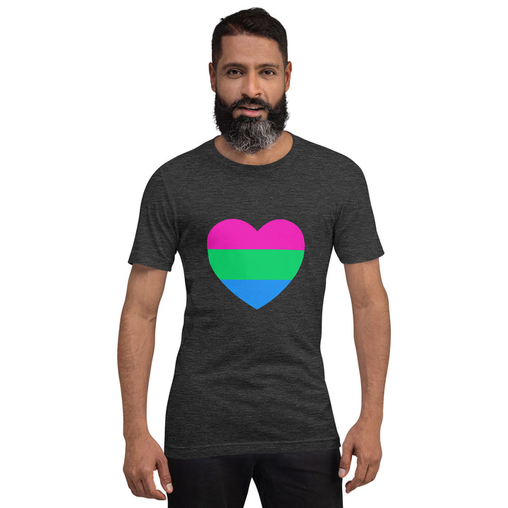 Polysexual Pride Flag Heart T-Shirt T-shirts The Rainbow Stores