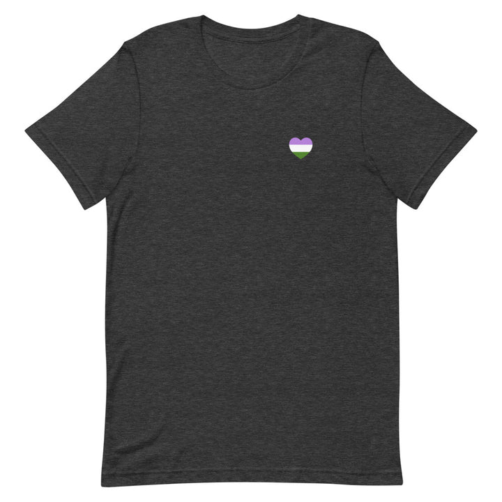 Genderqueer Pride Flag Small Heart T-Shirt T-shirts The Rainbow Stores