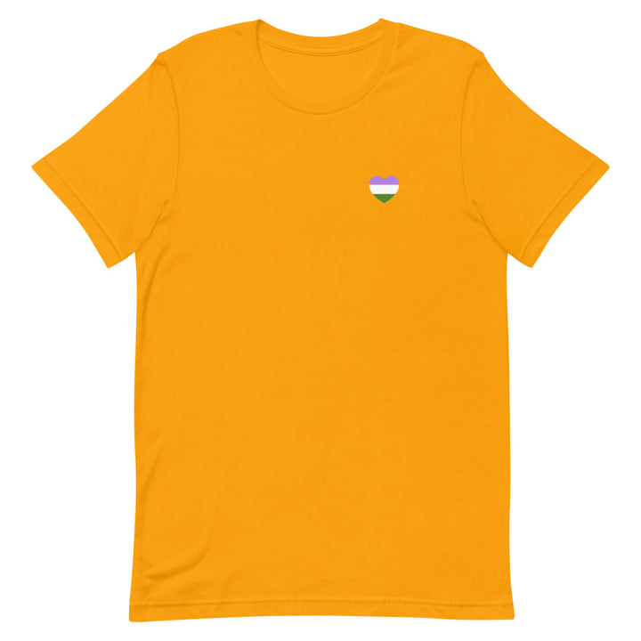 Genderqueer Pride Flag Small Heart T-Shirt T-shirts The Rainbow Stores