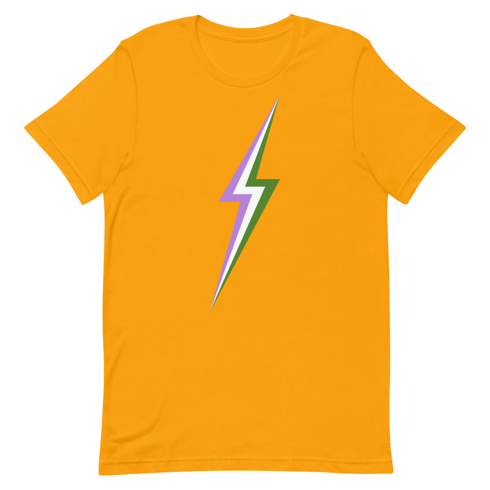 Genderqueer Lightning T-Shirt T-shirts The Rainbow Stores