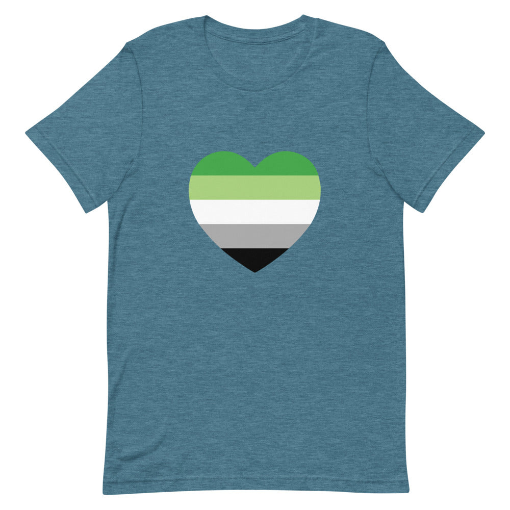 Aromantic Pride Heart T-Shirt T-shirts The Rainbow Stores