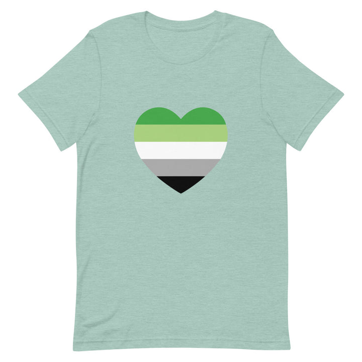 Aromantic Pride Heart T-Shirt T-shirts The Rainbow Stores