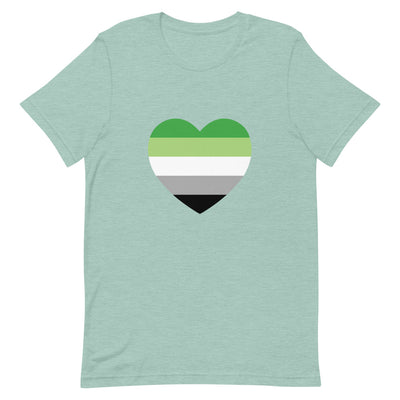 Aromantic Pride Heart T-Shirt T-shirts The Rainbow Stores
