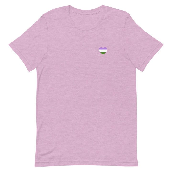Genderqueer Pride Flag Small Heart T-Shirt T-shirts The Rainbow Stores