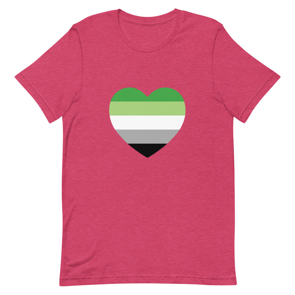 Aromantic Pride Heart T-Shirt T-shirts The Rainbow Stores
