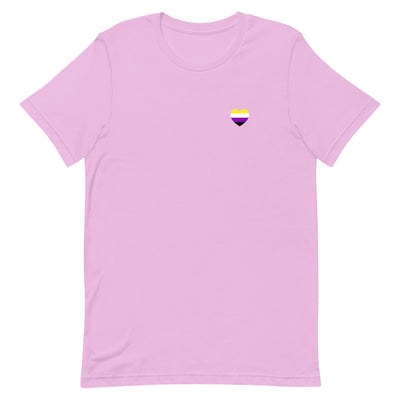 Non-Binary Small Heart Flag T-Shirt T-shirts The Rainbow Stores