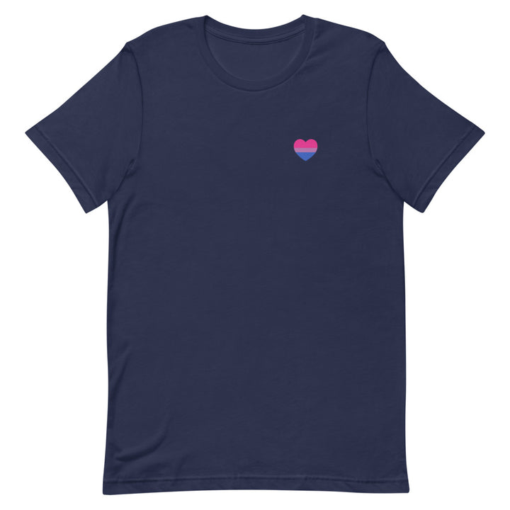 Bisexual Pride Flag Small Heart T-Shirt T-shirts The Rainbow Stores
