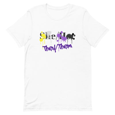 Non-Binary (They/Them Not She/Her) Splash T-shirt T-shirts The Rainbow Stores