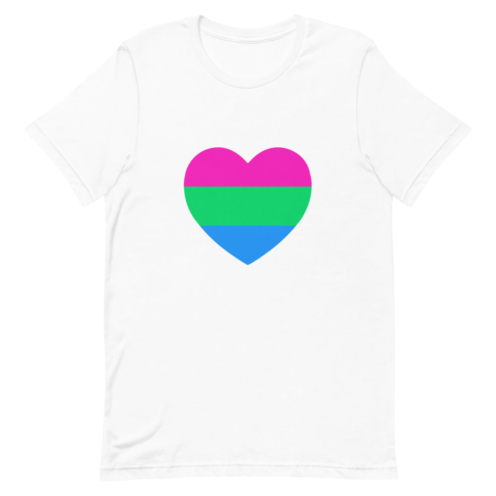 Polysexual Pride Flag Heart T-Shirt T-shirts The Rainbow Stores
