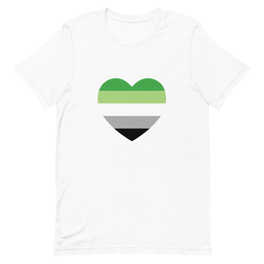 Aromantic Pride Heart T-Shirt T-shirts The Rainbow Stores