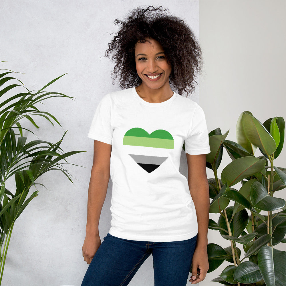 Aromantic Pride Heart T-Shirt T-shirts The Rainbow Stores