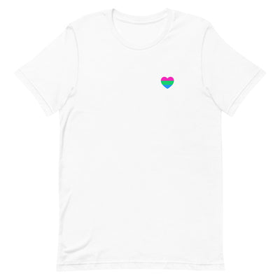 Polysexual Pride Flag Small Heart T-Shirt T-shirts The Rainbow Stores