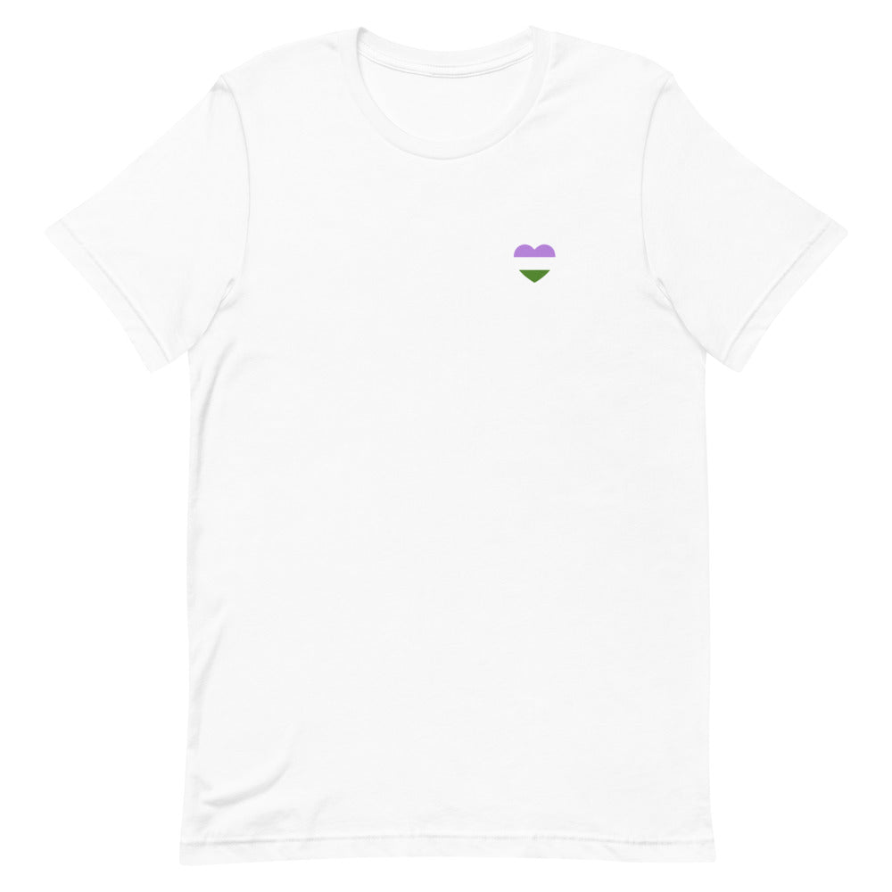 Genderqueer Pride Flag Small Heart T-Shirt T-shirts The Rainbow Stores