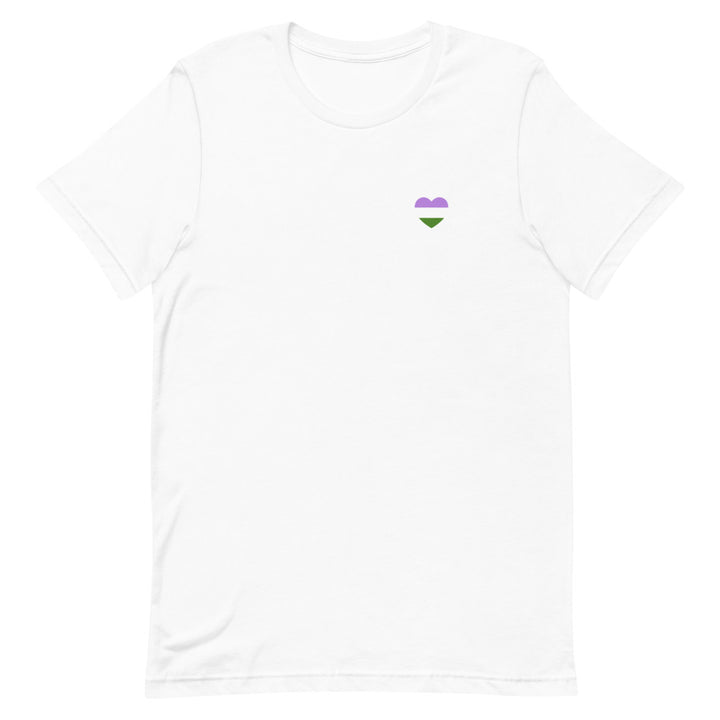 Genderqueer Pride Flag Small Heart T-Shirt T-shirts The Rainbow Stores