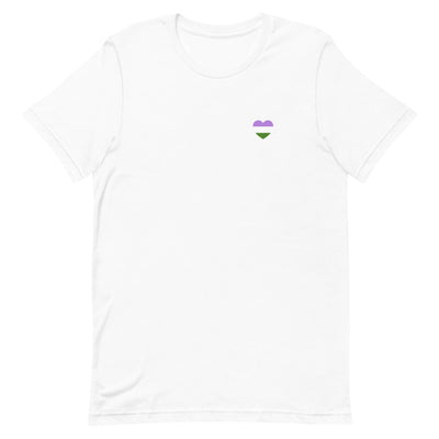 Genderqueer Pride Flag Small Heart T-Shirt T-shirts The Rainbow Stores
